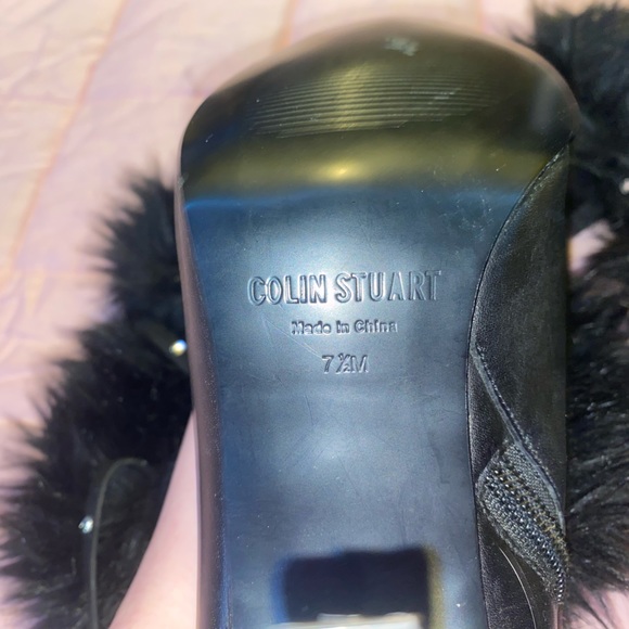COLIN STUART Black Faux Fur Booties Size 7 1/2M - Picture 2 of 7